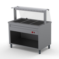 MELEGENTARTÓ PULT SÍK ÜVEGGEL - 3xGN1/1