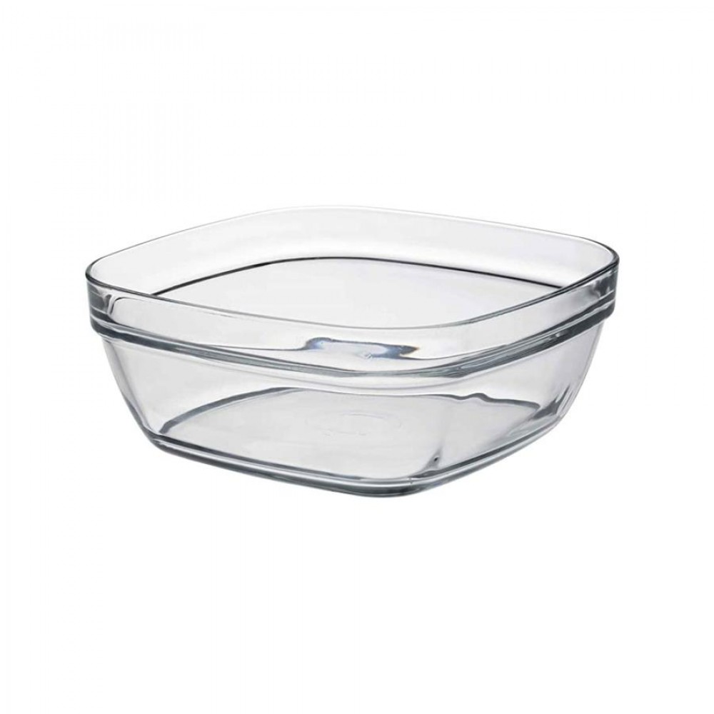 Temperált szögletes üvegtál 14 cm DURALEX, 0,6 L