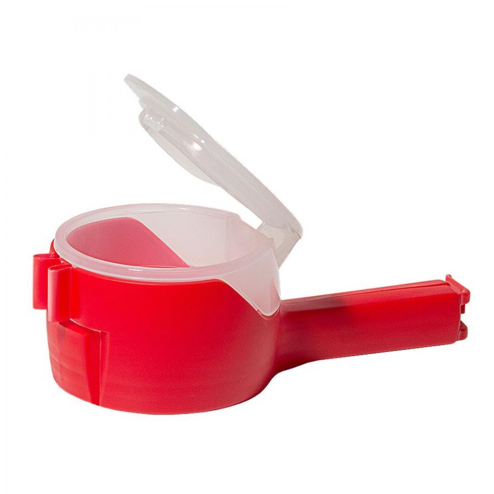 Frissen tartó zacskólezáró csipesz, piros, 14 cm