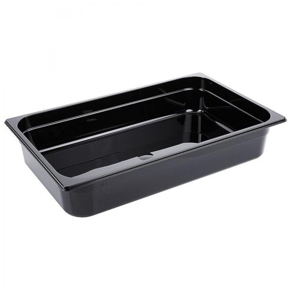 Fekete polikarbonát GN 1/1-es edény 100 mm mély