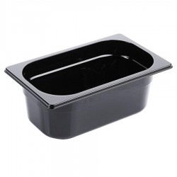 Fekete polikarbonát GN 1/4-es edény 100 mm mély, 2,5 L