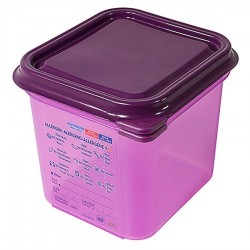 Allergének tárolására készült GN 1/6-os edény, 150 mm mély, 2,6 L