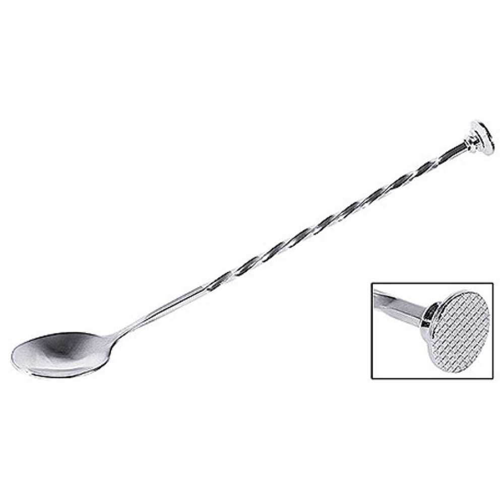Koktélkanál, muddlerrel 28 cm