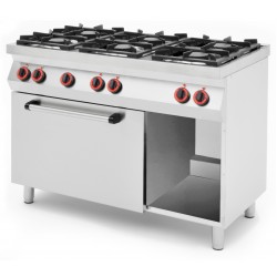 TECNOSTEEL 6 ÉGŐFEJES GÁZTŰZHELY, ELEKTROMOS SÜTŐ
