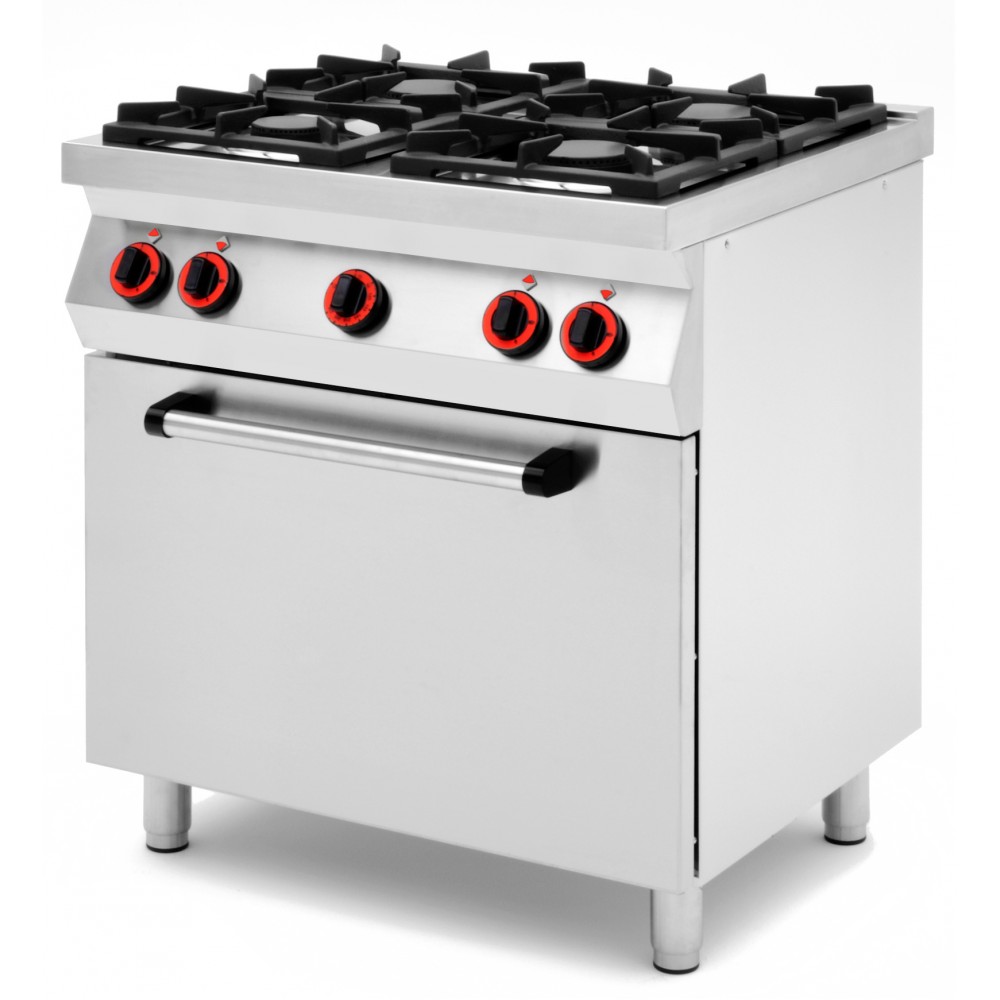 TECNOSTEEL 4 ÉGŐFEJES GÁZTŰZHELY, GÁZÜZEMŰ SÜTŐ