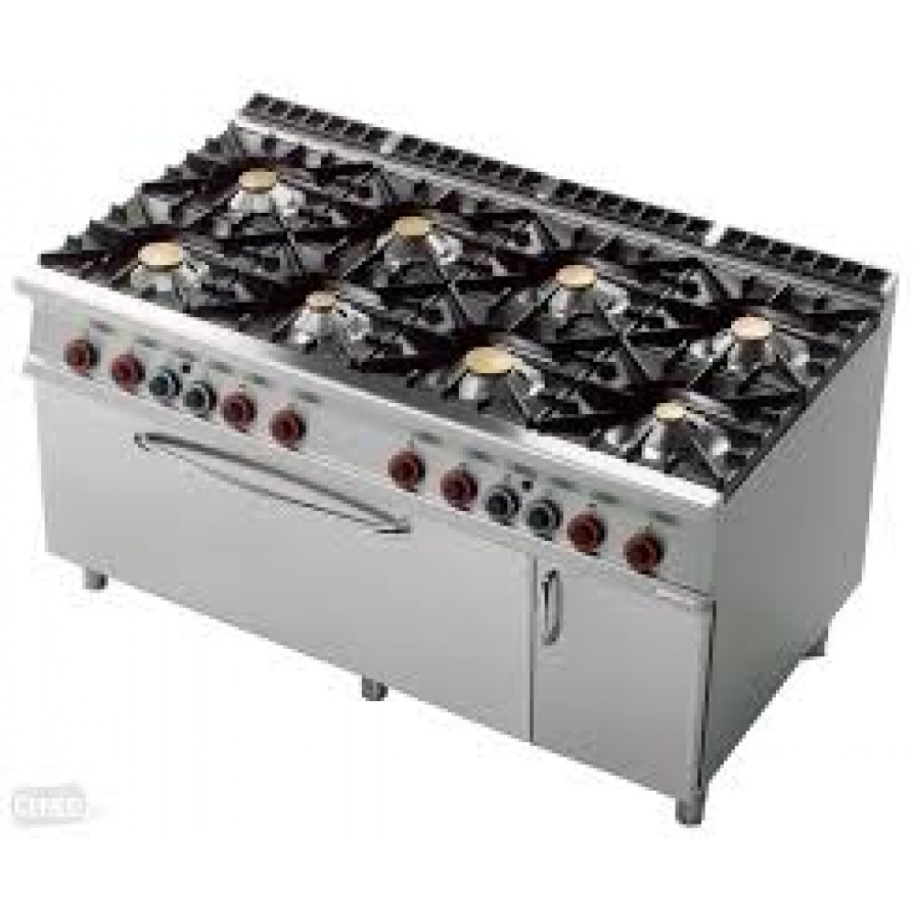 LOTUS 8 NYÍLTLÁNGOS GÁZTŰZHELY  GN 3/1 ELEKTROMOS STATIKUS SÜTŐV