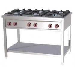 RM GASTRO 6 ÉGŐFEJES GÁZTŰZHELY, NYITOTT TÁROLÓ